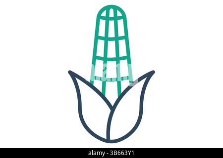 Corn icon. line icon style. icon related major global crop. agriculture elements vector illustration Stock Vector