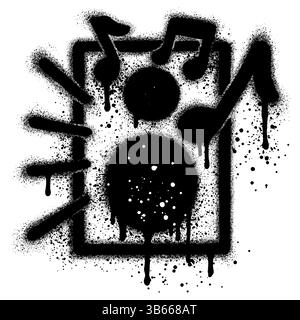 Spray Painted Graffiti Audio sound speaker icon Sprayed isolated with a white background. Stock Vector