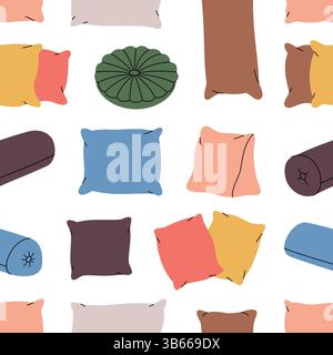 Orthopedic pillows pattern. Comfortable pillows for sleeping. Vector illustration. Stock Vector