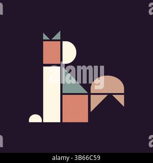 Geometric Dog Vector Art | Polygonal Pet Illustration in Modern Abstract Style Stock Vector
