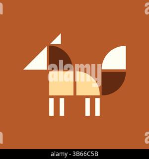 Geometric Fox Vector Art minimal Polygonal Wild Animal Illustration Design Stock Vector