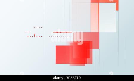 Abstract Red Geometric Shapes and Patterns on a Light Background with Creative Design Elements Stock Vector