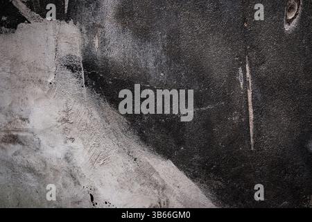 Grey Abstract Textured Background Wall Combined With An Old Building Cement Wall Facade Stock Photo