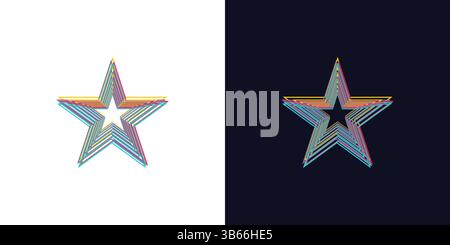 Modern and colorful star logo design Stock Vector