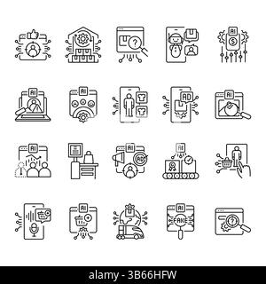 Retail  black line icon for digital and print projects.  Minimal clean icons for apps and websites. Modern simple icons for UI UX and branding Stock Vector