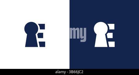 Simple and unique E key logo design Stock Vector