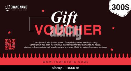 Gift Voucher Design Template Stock Vector