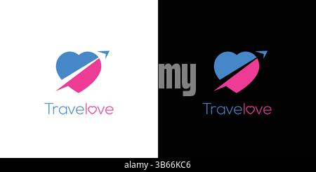Modern and unique Travel love logo design Stock Vector