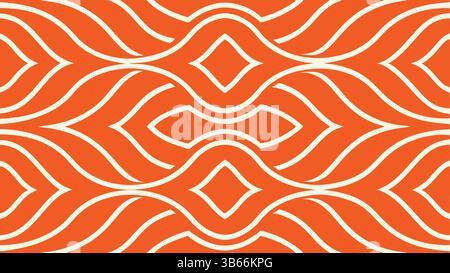 Abstract Orange and White Pattern with Geometric Waves Stock Vector