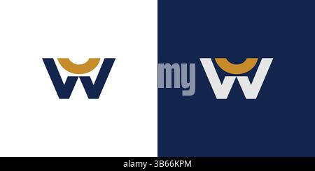 Modern and unique  WU  logo design Stock Vector