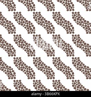Coffee Bean Pattern in Zigzag Design Stock Vector