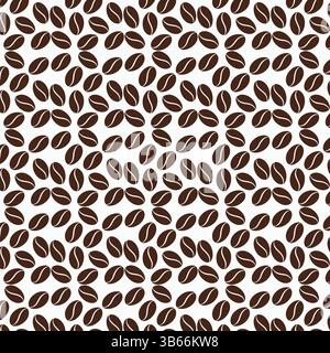 Seamless Pattern of Coffee Beans on White Background Stock Vector