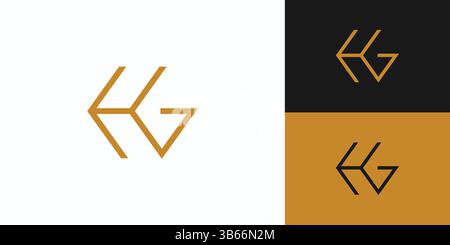Unique and elegant HG logo design Stock Vector