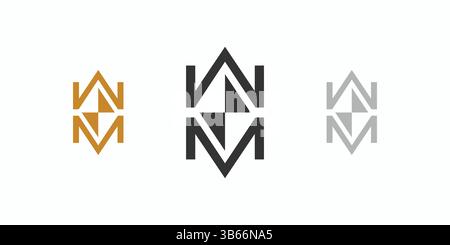 Luxurious and elegant MW initial letter gem logo design Stock Vector