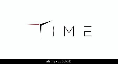 Unique and modern Time logo design with black and red color accents Stock Vector