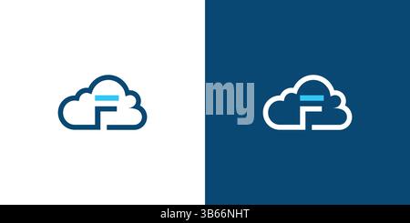 Unique and attractive F cloud logo design Stock Vector