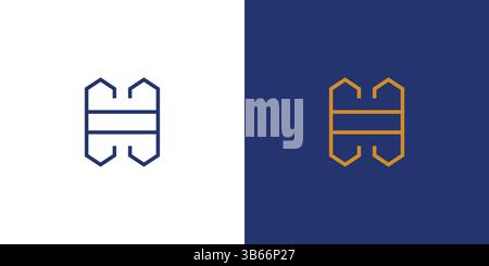 H logo design unique and modern construction Stock Vector