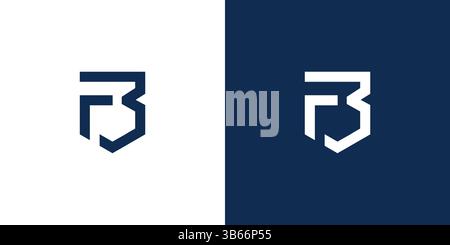 Modern and strong FB Shield logo design Stock Vector