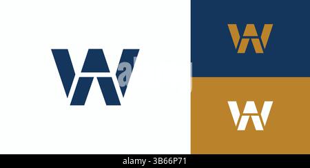 Modern and Unique WA logo design Stock Vector