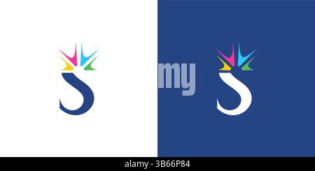 Shine logo design  unique and colorful Stock Vector