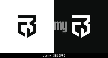 Strong and modern EB Shield logo design Stock Vector