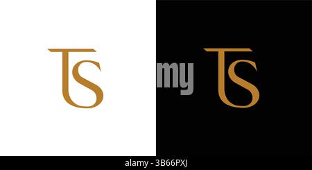 TS logo design is luxurious and elegant Stock Vector