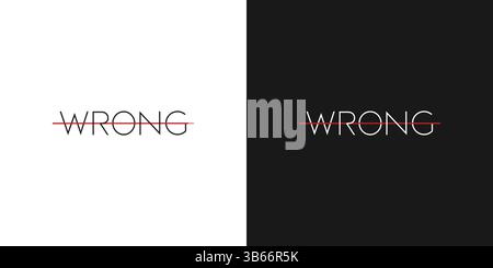 Wrong  logo design unique and clean Stock Vector