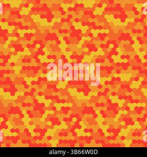Orange seamless pattern vector hexagons of geometric shapes Stock Vector