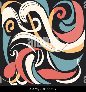 Batik abstract illustration vector flat, maori traditional modern illustration Stock Vector
