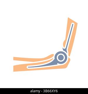 endoprosthesis elbow color flat icon for digital and print projects.  Minimal clean icons for apps and websites. Modern simple icons for UI UX and bra Stock Vector