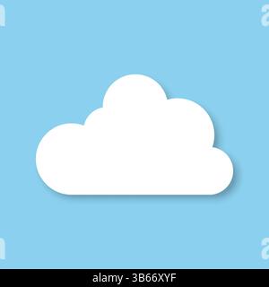 Silhouettes of fluffy clouds on a blue background. Design elements for weather forecasting, web interface, or cloud-based data storage applications. Stock Vector