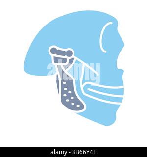 jaw prosthesis color flat icon for digital and print projects.  Minimal clean icons for apps and websites. Modern simple icons for UI UX and branding Stock Vector