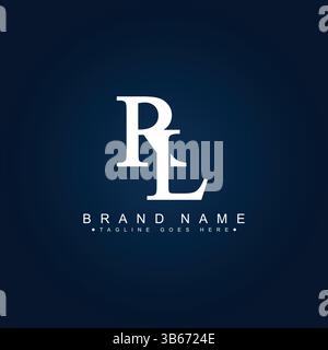 Vector Template for Initial Letter RL Logo - Elegant Monogram Logo for Alphabet R and L Stock Vector