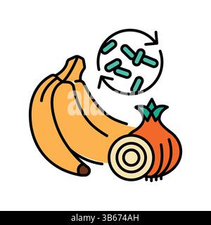 Prebiotics color line icon for digital and print projects.  Minimal clean icons for apps and websites. Modern simple icons for UI UX and branding Stock Vector
