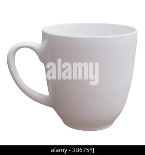 Coffee mug isolated on white. Hot beverage cup mockup, 3d render Stock Photo
