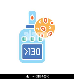 Insulin resistance color flat icon. Vector isolated element. Nutritionology editable stroke. Editable stroke. Stock Vector