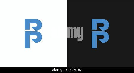 BP logo design is sophisticated and unique with black and gold accents Stock Vector