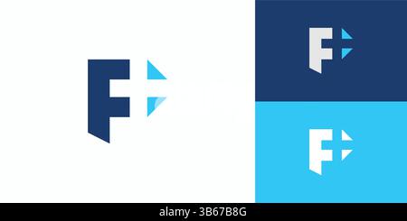 Modern and simple letter F combination health logo design Stock Vector