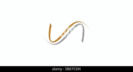 Modern and luxury letter N initials logo design Stock Vector