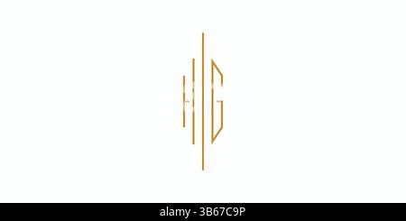Simple and sophisticated letter HG initials logo design Stock Vector
