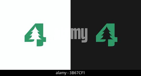 Unique and professional 4 pines logo design Stock Vector