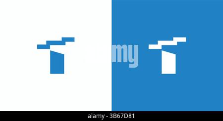 The T ladder logo design is unique and professional Stock Vector