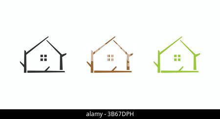 The tree house logo design unique and natural Stock Vector