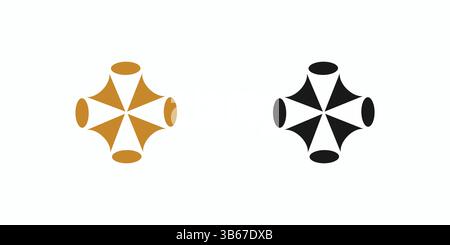 Unique and modern light logo design with black accents Stock Vector