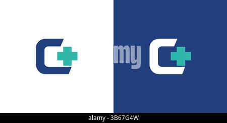 Simple and modern G combination health logo design Stock Vector