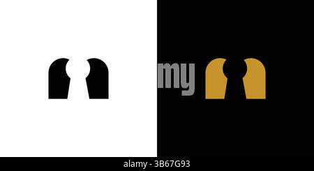 Simple and unique The initial M key logo design Stock Vector