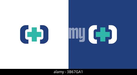 Simple and modern O combination health logo design Stock Vector