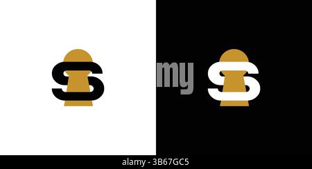 The initial S key logo design is simple and unique Stock Vector