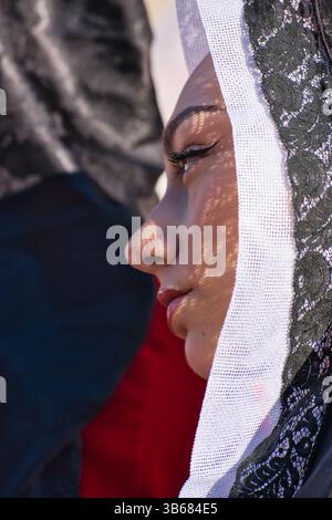 Sant'Efisio Cagliari, religious procession, close up of female beauty Stock Photo