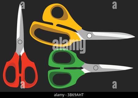 Modern Multi Purpose Kitchen Scissors Vector Set Stock Vector